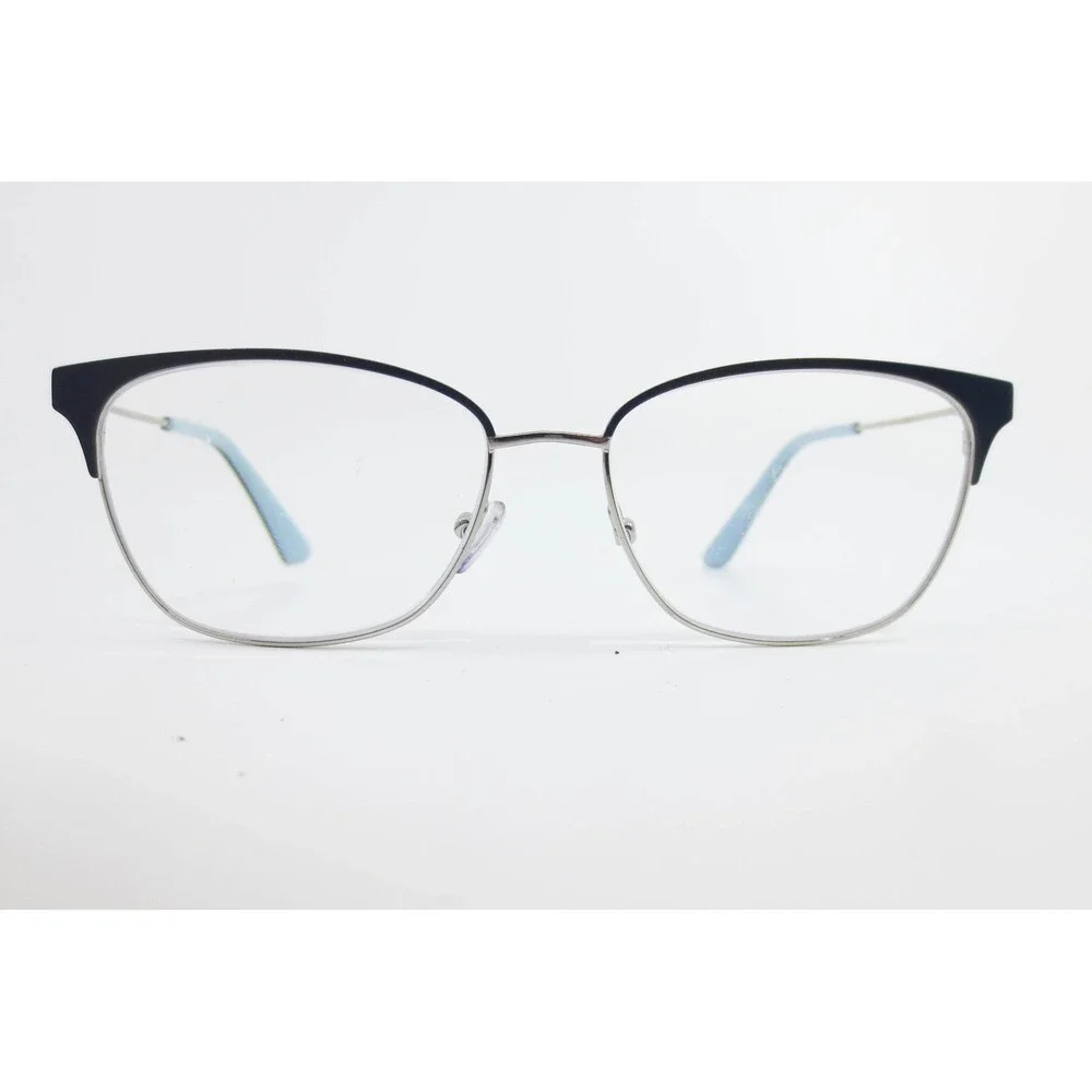 Calvin Klein CK18108 430 Cat Eye Eyeglasses Silver Navy Blue 52-15-135 Frame